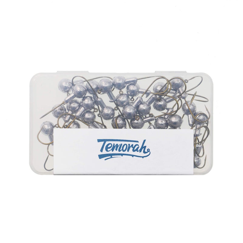 Temorah Unpainted Jig Heads,Ball Heads with Bronze Hook (Unpainted Bronze Hook, 1/32 OZ 100 PCS) - Image 1